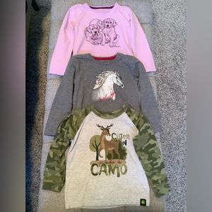 Carhartt/John Deere girls long sleeve tee bundle